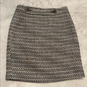 Ann Taylor LOFT Black and White Tweed Pencil Skirt